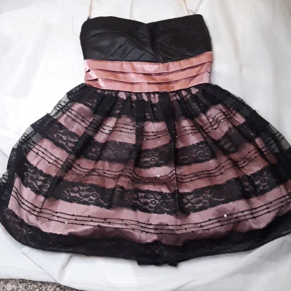 Pink and black formal mini